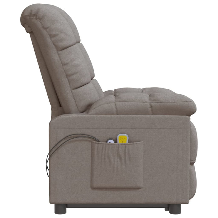 Fotoliu de masaj electric rabatabil, gri taupe, textil - WALTI WALTI