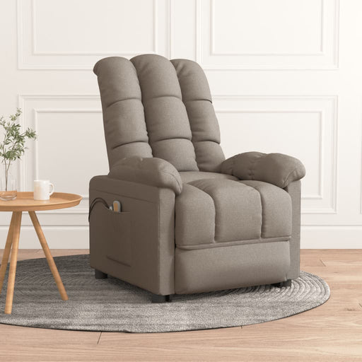 Fotoliu de masaj electric rabatabil, gri taupe, textil - WALTI WALTI