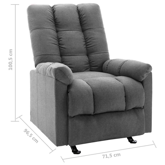 Fotoliu rabatabil electric, gri deschis, material textil WALTI