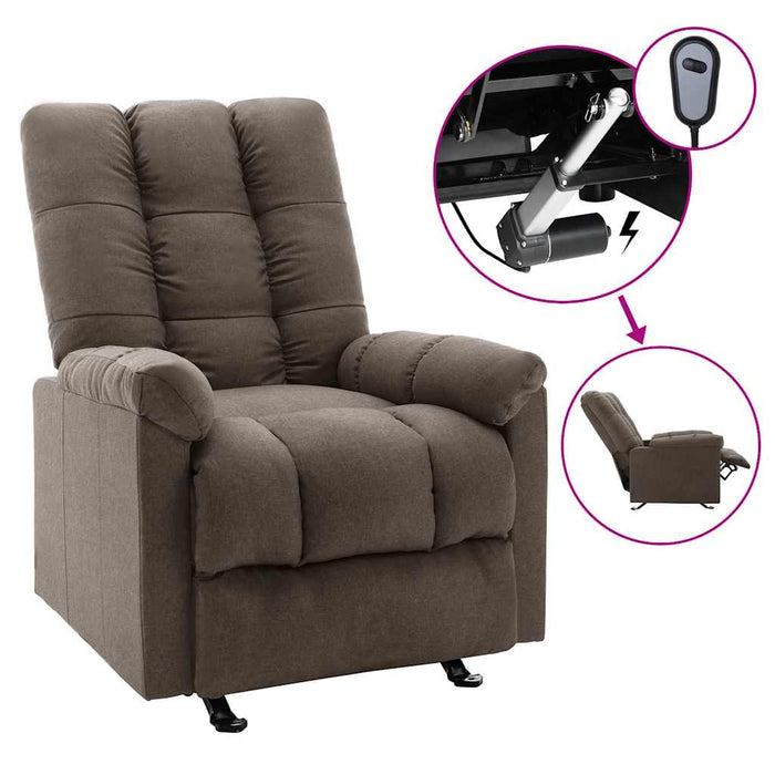 Fotoliu rabatabil electric, maro, material textil WALTI
