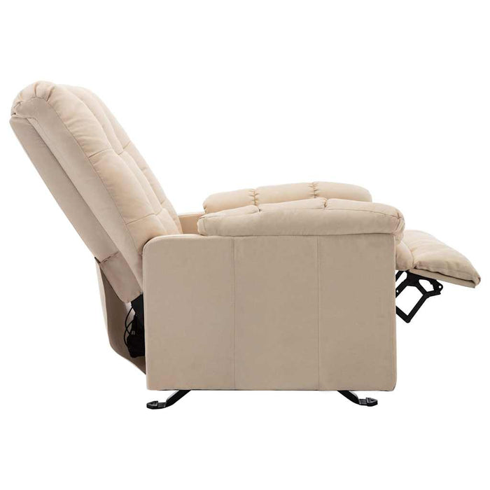 Fotoliu rabatabil electric, crem, material textil WALTI