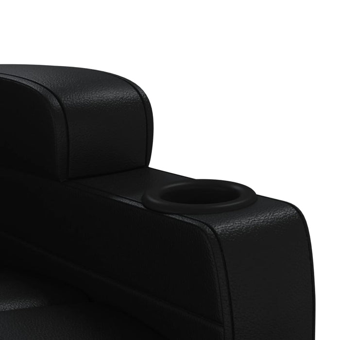 Fotoliu de masaj electric, negru, piele ecologică WALTI