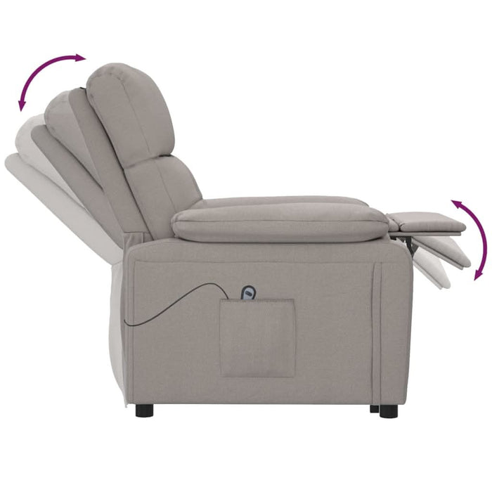 Fotoliu rabatabil electric, gri taupe, material textil - WALTI WALTI