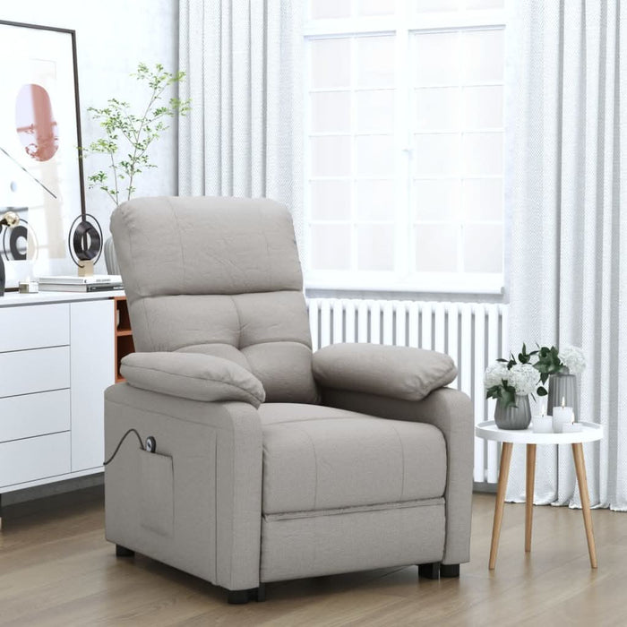Fotoliu rabatabil electric, gri taupe, material textil - WALTI WALTI