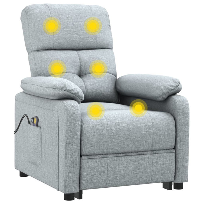 Fotoliu de masaj electric rabatabil, gri deschis, textil - WALTI WALTI