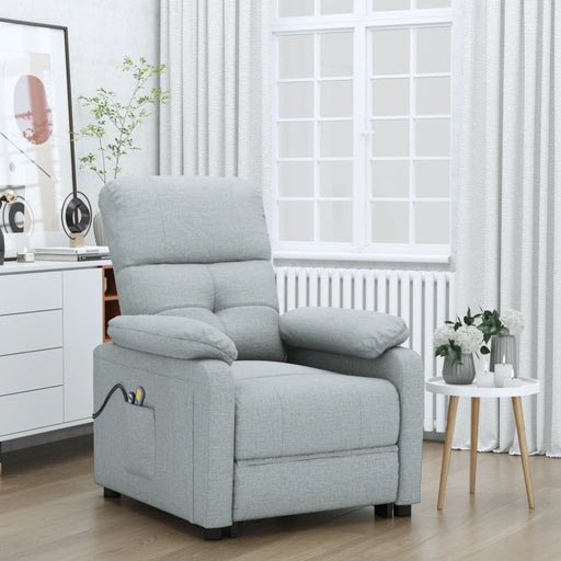Fotoliu de masaj electric rabatabil, gri deschis, textil - WALTI WALTI