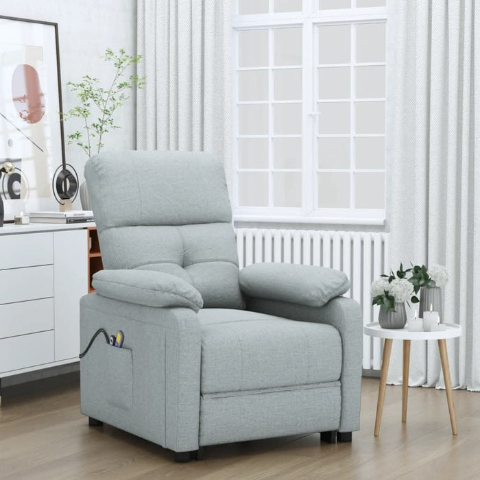 Fotoliu de masaj electric rabatabil, gri deschis, textil - WALTI WALTI