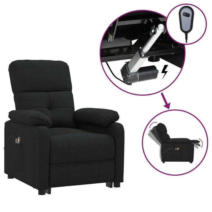 Fotoliu de masaj electric rabatabil, negru, textil - WALTI WALTI