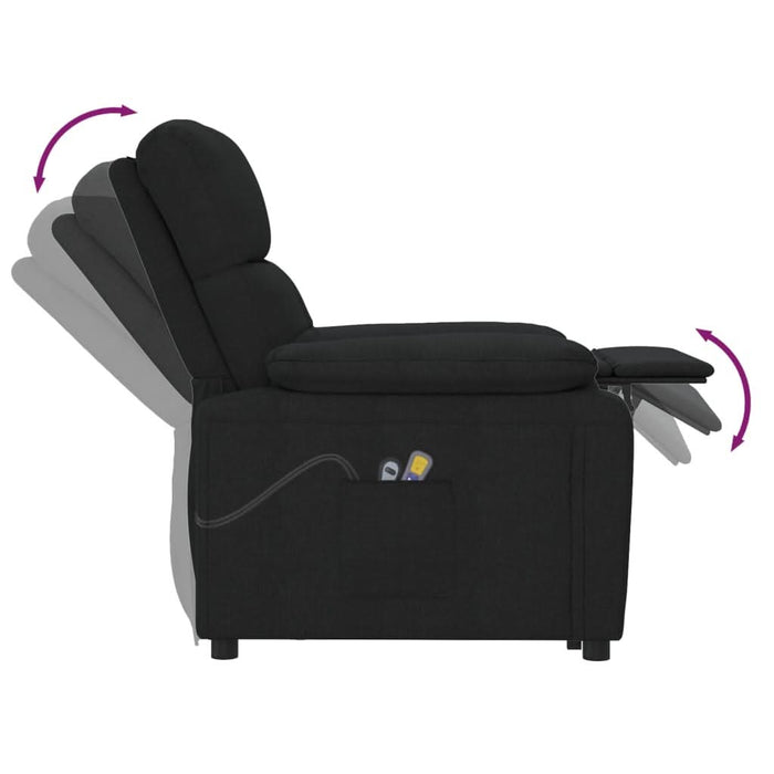 Fotoliu de masaj electric rabatabil, negru, textil - WALTI WALTI