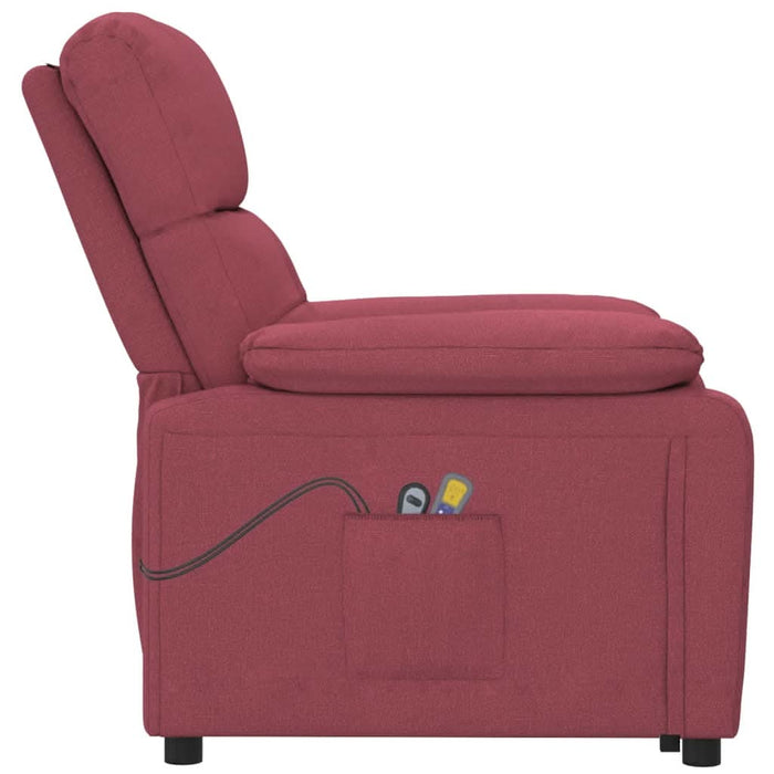 Fotoliu de masaj electric rabatabil, roșu vin, textil - WALTI WALTI