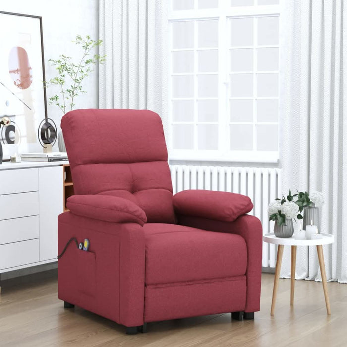 Fotoliu de masaj electric rabatabil, roșu vin, textil - WALTI WALTI