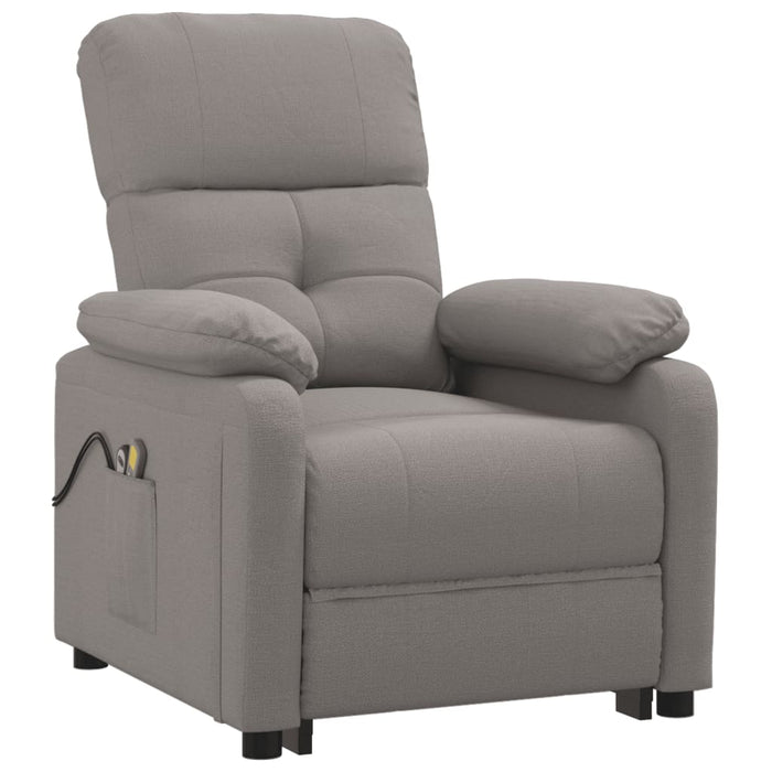 Fotoliu de masaj electric rabatabil, gri taupe, textil WALTI