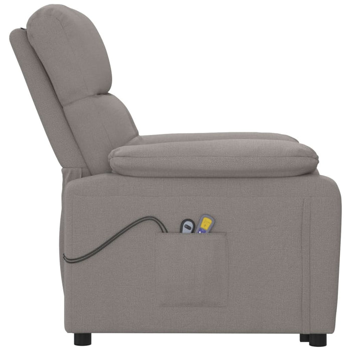 Fotoliu de masaj electric rabatabil, gri taupe, textil WALTI