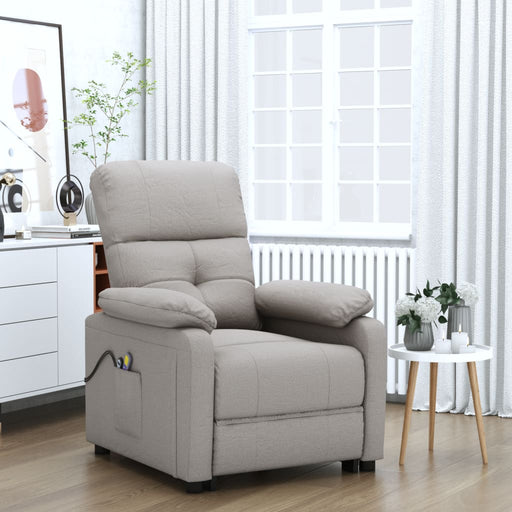 Fotoliu de masaj electric rabatabil, gri taupe, textil - WALTI WALTI