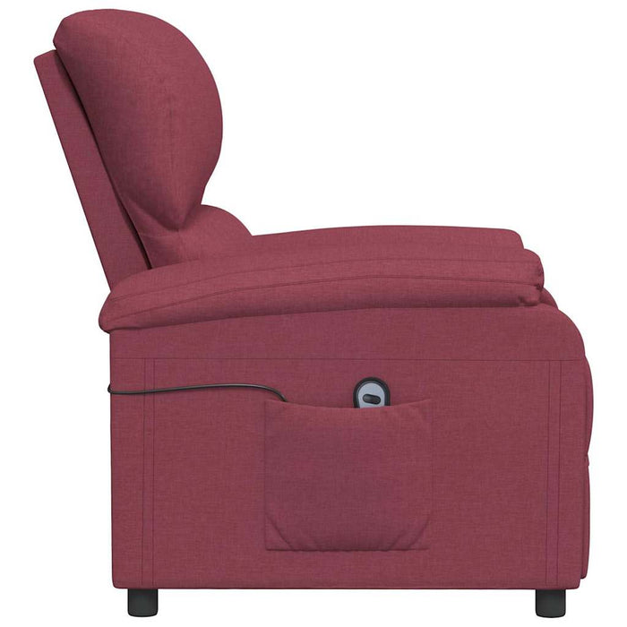 Fotoliu rabatabil electric, roșu vin, material textil WALTI