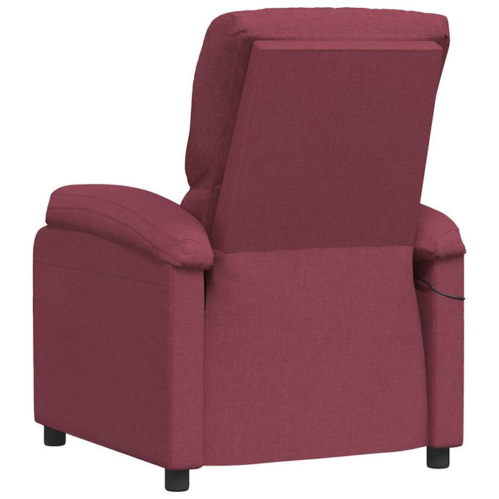 Fotoliu rabatabil electric, roșu vin, material textil WALTI