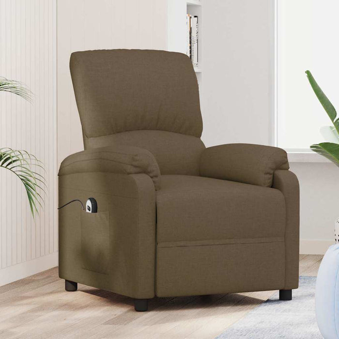 Fotoliu rabatabil electric, maro, material textil WALTI