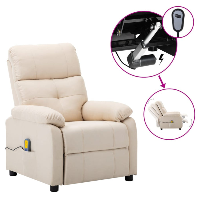 Scaun de masaj electric, material textil crem WALTI