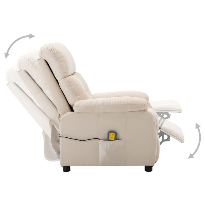 Scaun de masaj electric, material textil crem WALTI