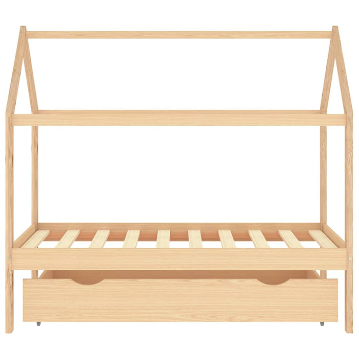 Cadru pat pentru copii, cu un sertar, 80x160 cm, lemn masiv pin - WALTI WALTI