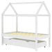 Cadru pat copii cu un sertar, alb, 70x140 cm, lemn masiv de pin - WALTI WALTI