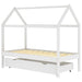 Cadru pat de copii cu un sertar, alb, 80x160 cm, lemn masiv pin - WALTI WALTI
