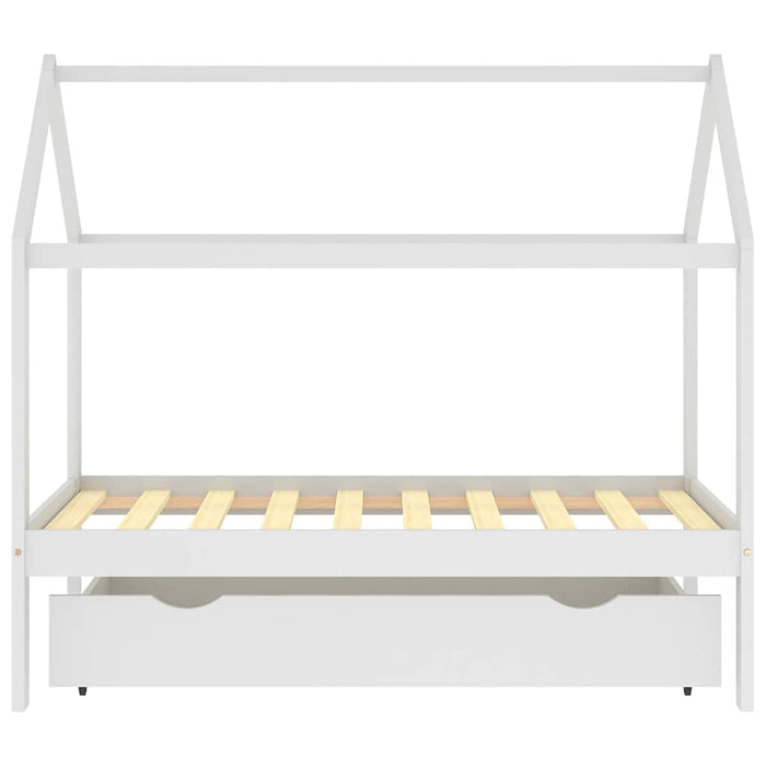 Cadru pat de copii cu un sertar, alb, 80x160 cm, lemn masiv pin - WALTI WALTI