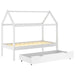 Cadru pat de copii cu un sertar, alb, 80x160 cm, lemn masiv pin - WALTI WALTI