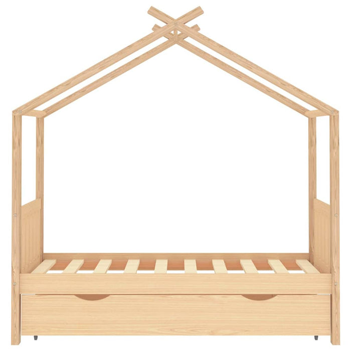 Cadru pat de copii, cu un sertar, 80x160 cm, lemn masiv de pin - WALTI WALTI