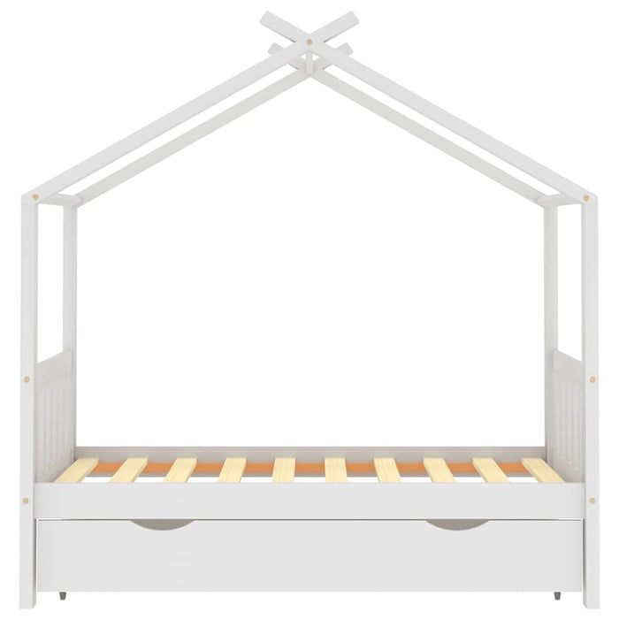 Cadru pat de copii cu un sertar, alb, 80x160 cm, lemn masiv pin - WALTI WALTI