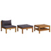 Set mobilier grădină perne gri închis, 3 piese, lemn acacia - WALTI WALTI
