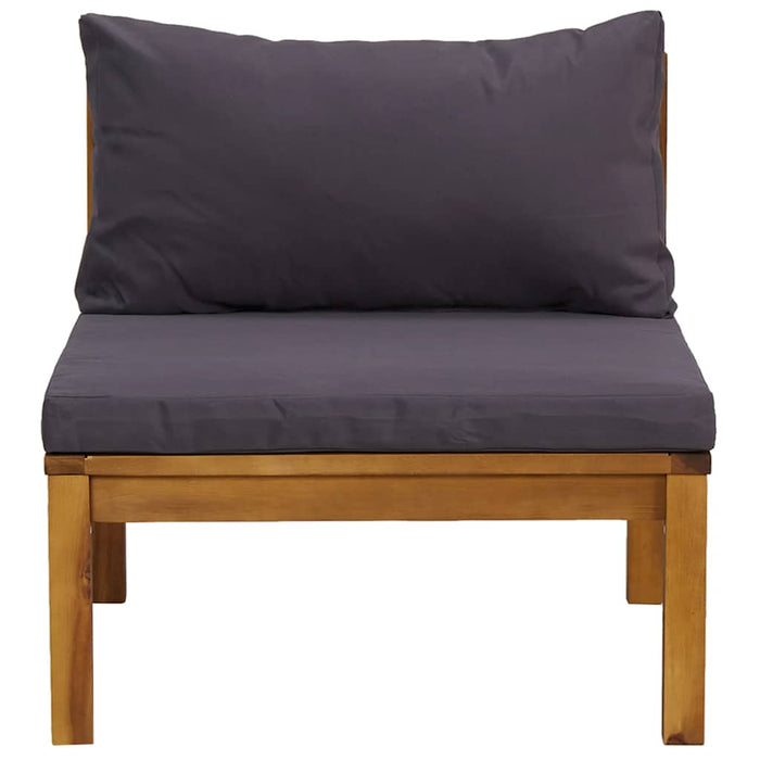 Set mobilier grădină perne gri închis, 3 piese, lemn acacia - WALTI WALTI