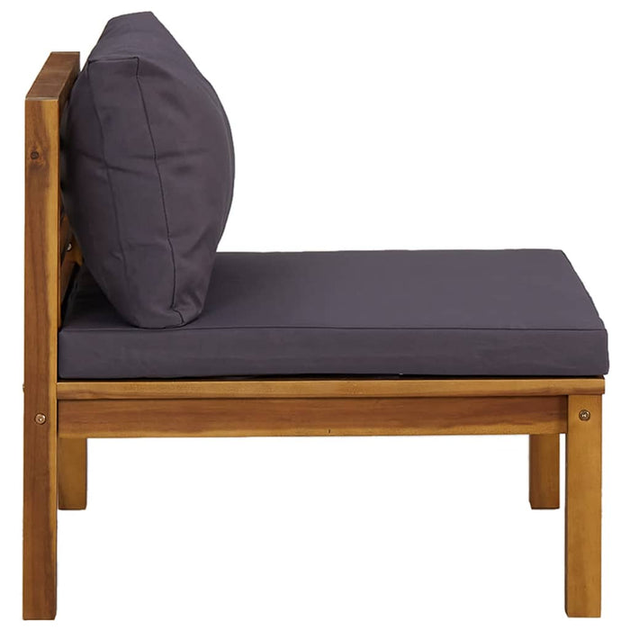 Set mobilier grădină perne gri închis, 3 piese, lemn acacia - WALTI WALTI