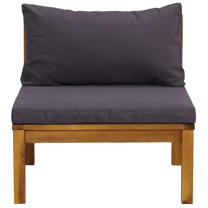Set de canapele, 2 piese, perne gri închis, lemn masiv acacia - WALTI WALTI