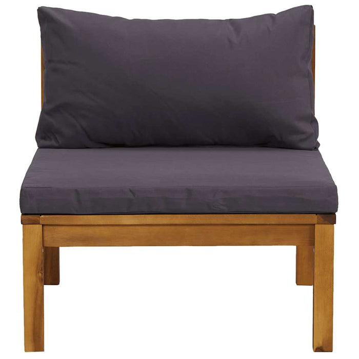Set canapea de grădină, 2 piese, perne gri închis, lemn acacia - WALTI WALTI