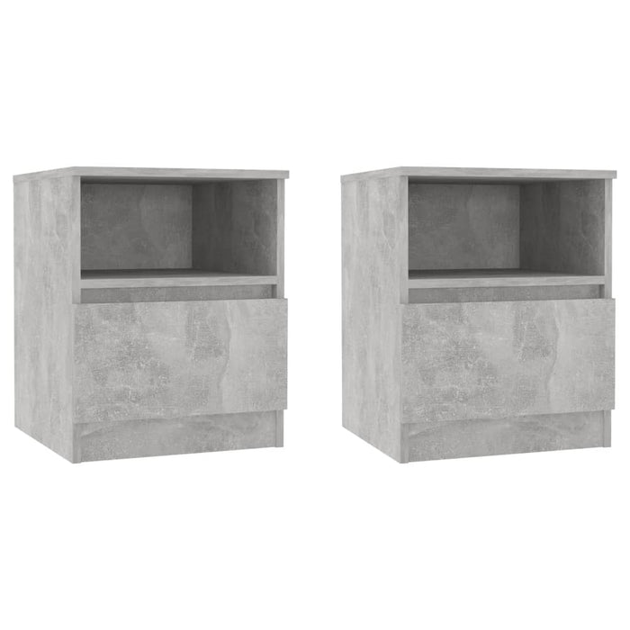 Noptiere, 2 buc., gri beton, 40x40x50 cm, PAL - WALTI WALTI