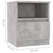 Noptiere, 2 buc., gri beton, 40x40x50 cm, PAL - WALTI WALTI