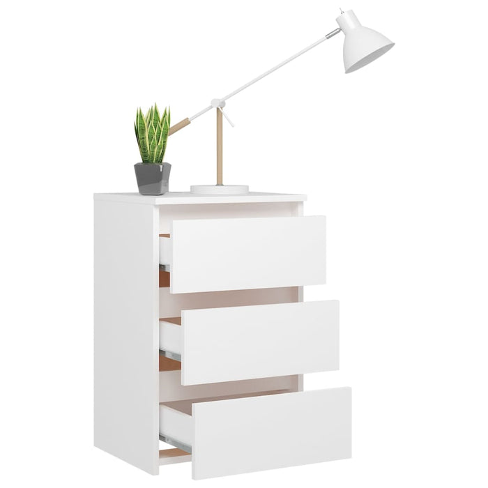 Noptieră, alb, 40x35x62,5 cm, lemn compozit - WALTI WALTI