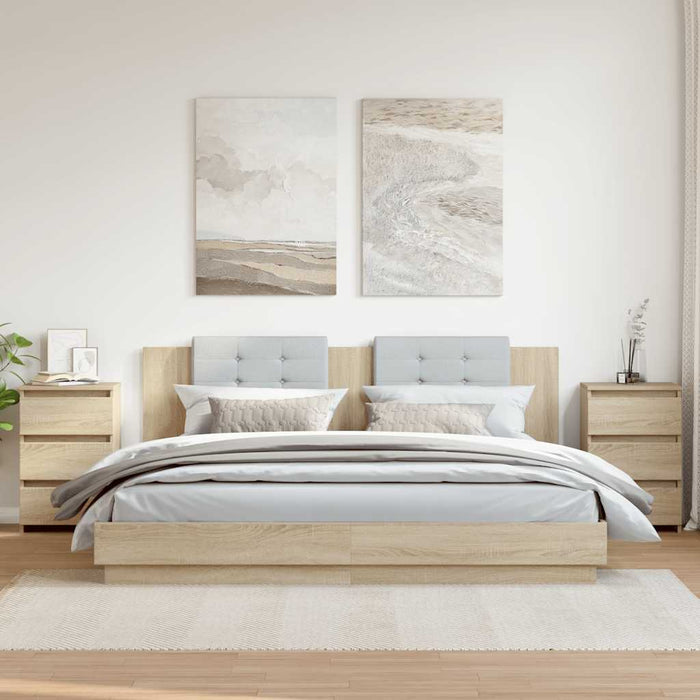 Noptiere, 2 buc., stejar sonoma, 40x35x62,5 cm, lemn compozit - WALTI WALTI