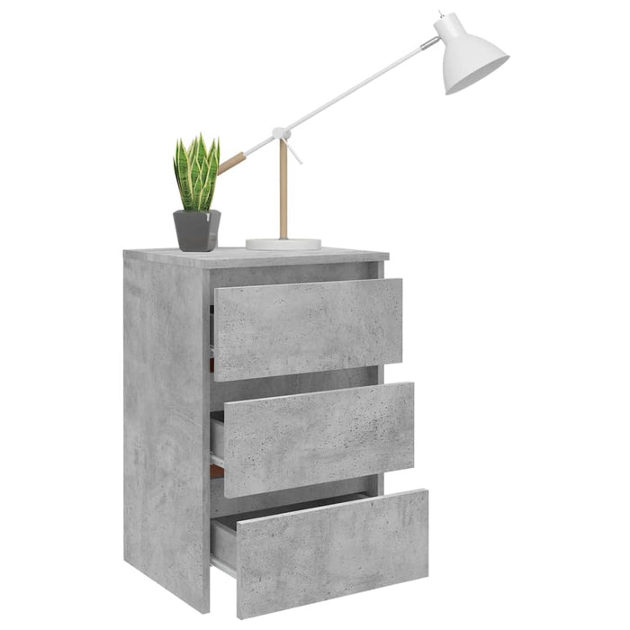 Noptieră, gri beton, 40x35x62,5 cm, lemn compozit - WALTI WALTI