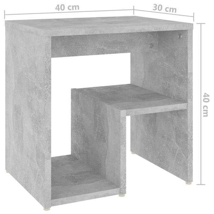 Noptiere, 2 buc., gri beton, 40x30x40 cm, PAL - WALTI WALTI