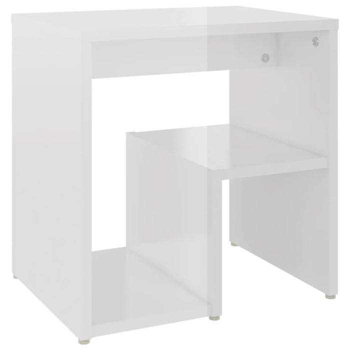 Noptiere, 2 buc., alb extralucios, 40x30x40 cm, lemn prelucrat WALTI
