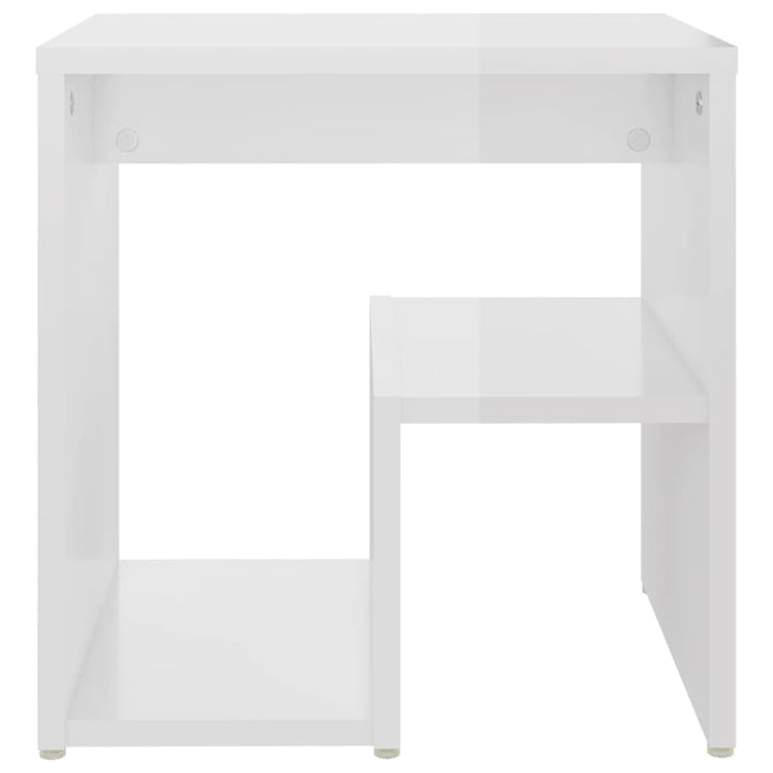 Noptiere, 2 buc., alb extralucios, 40x30x40 cm, lemn prelucrat WALTI