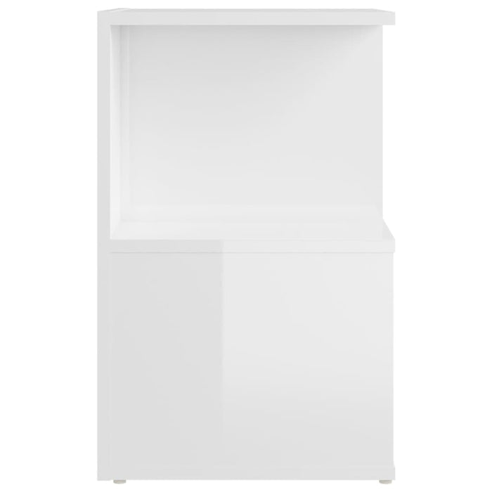 Noptiere, 2 buc., alb extra lucios, 35x35x55cm, lemn prelucrat - WALTI WALTI