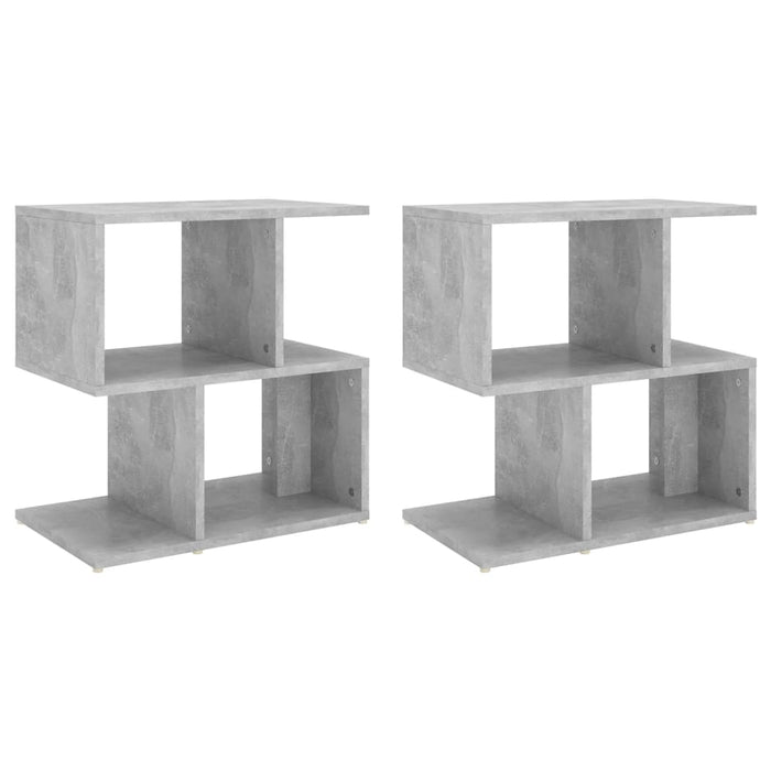 Noptiere, 2 buc., gri beton, 50x30x51,5 cm, PAL - WALTI WALTI