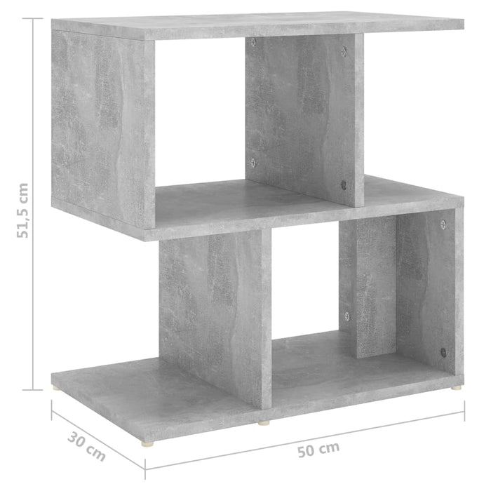 Noptiere, 2 buc., gri beton, 50x30x51,5 cm, PAL - WALTI WALTI