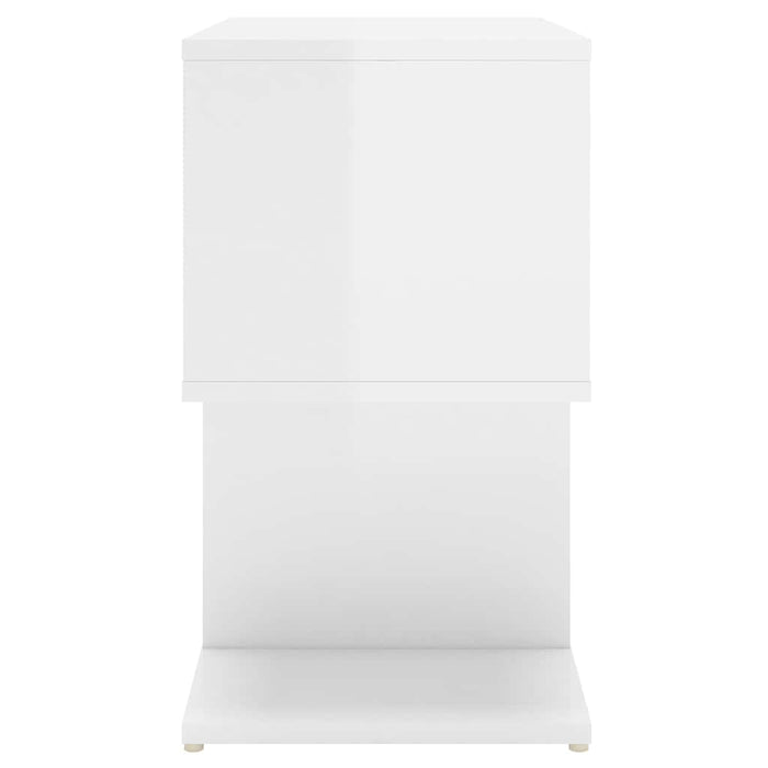 Noptiere, 2 buc., alb extralucios, 50x30x51,5 cm, PAL - WALTI WALTI