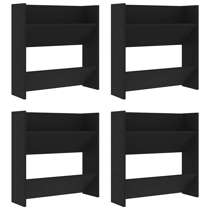 Pantofare de perete, 4 buc., negru, 60x18x60 cm, PAL - WALTI WALTI