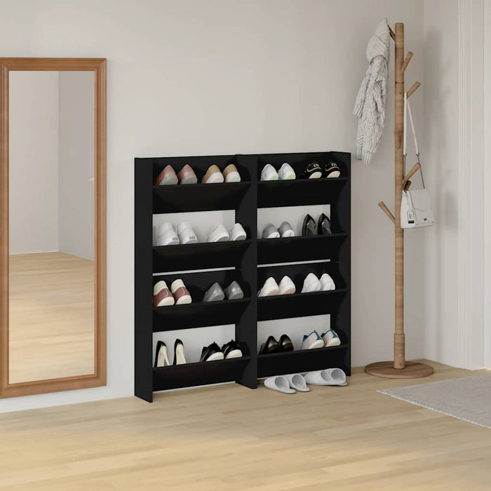 Pantofare de perete, 4 buc., negru, 60x18x60 cm, PAL - WALTI WALTI