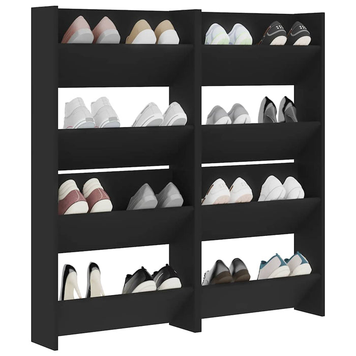 Pantofare de perete, 4 buc., negru, 60x18x60 cm, PAL - WALTI WALTI